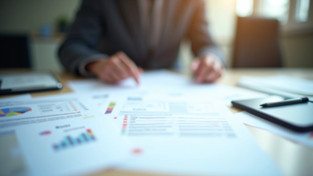 Finanzielle Dokumente und Tabellen auf einem Schreibtisch, repräsentiert öffentliche Haushalte und Steueraufkommen